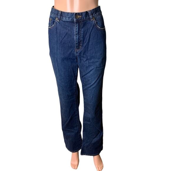 Lauren Ralph Lauren Womens Premium High Rise Flared Jeans Sz 16 Coastal Cowgirl - Picture 1 of 5